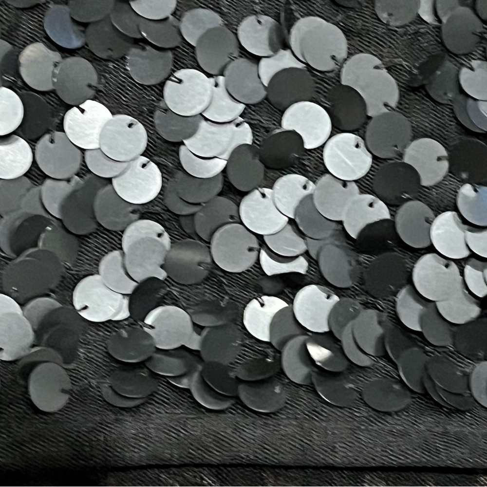 Black Sequin Cape Jacket Short Sleeve - Picture 9 of 16